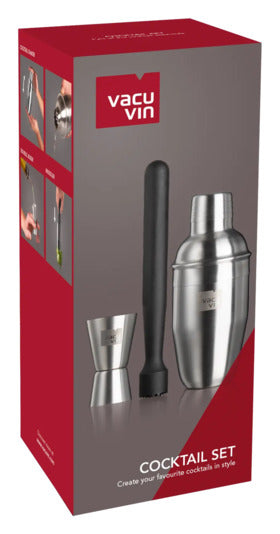 Cocktail Set 3-teilig Shaker, Messbecher Double Jigger, Stössel in  präsentiert im Onlineshop von KAQTU Design AG. Barzubehör ist von VACUVIN