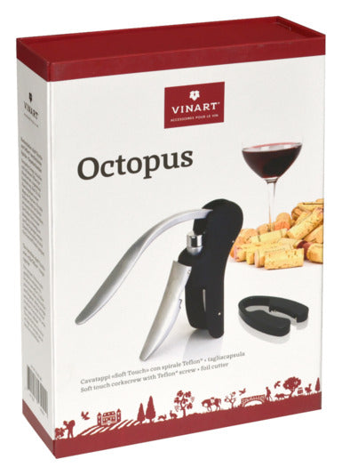 Korkenzieher Octopus mit Kapselschneider in  präsentiert im Onlineshop von KAQTU Design AG. Weinzubehör ist von VINART
