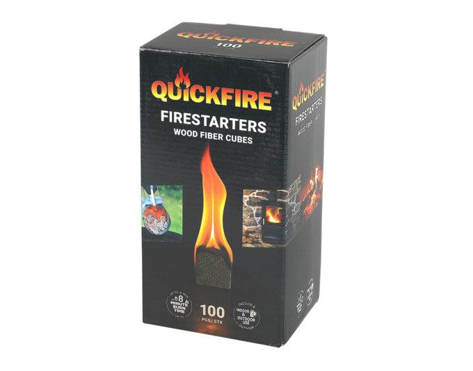 QUICKFIRE Feueranzünder: 100 Zündwürfel à 7g, ideal für Kamin, Ofen und Grill. Effizient, sicher und einfach in der Anwendung.