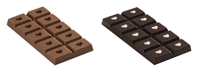Profi-Pralinen Schokoladentafeln Liebe 4er 8.5x4.2x0.7 cm in  präsentiert im Onlineshop von KAQTU Design AG. Backform / Backblech ist von DECORA