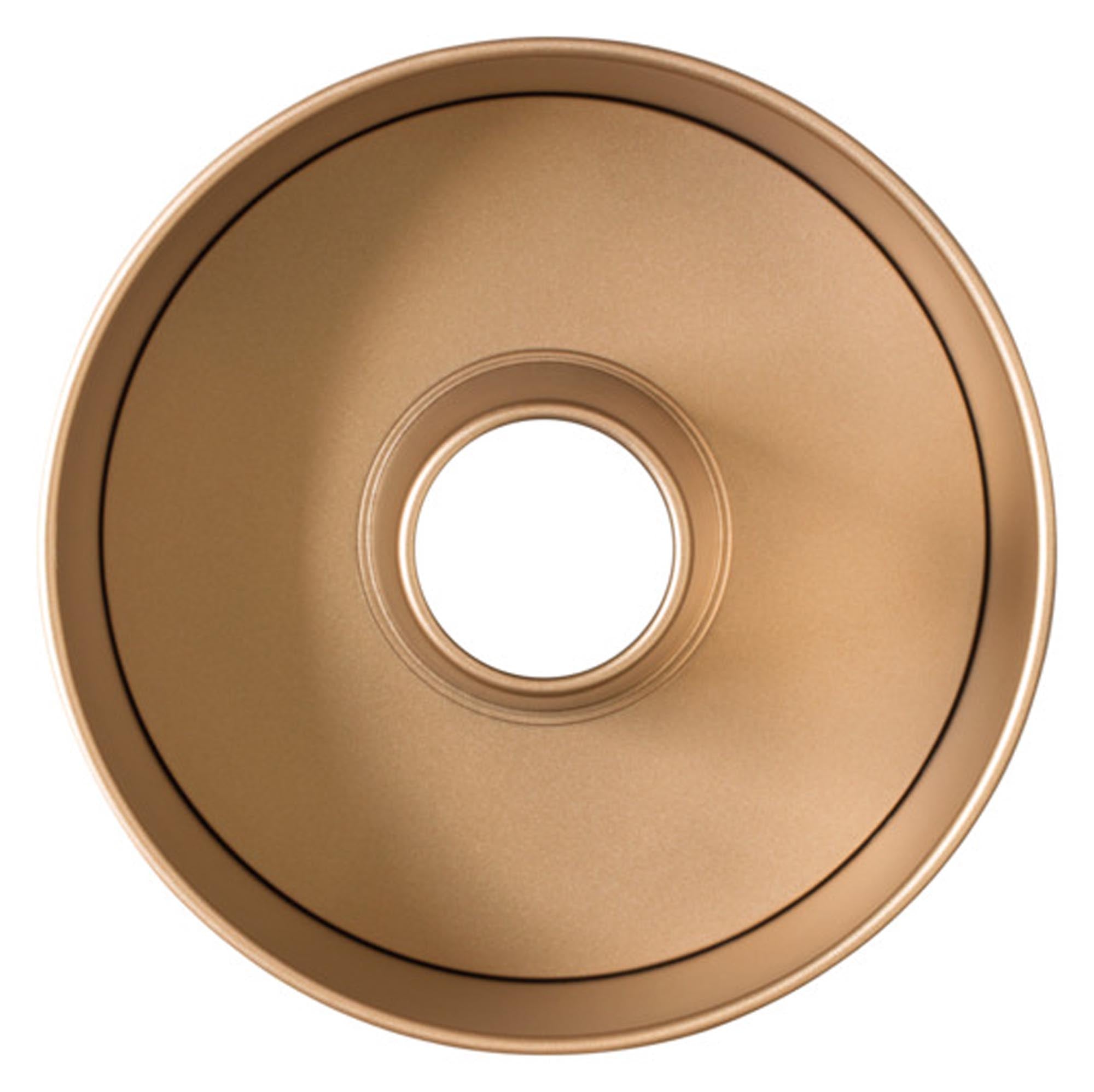 Goldene DECORA-Backform: Ø 20.5 cm, Rohrboden, für saftige Kuchen. Hervorragende Wärmeleitung, langlebig, einfach zu reinigen.