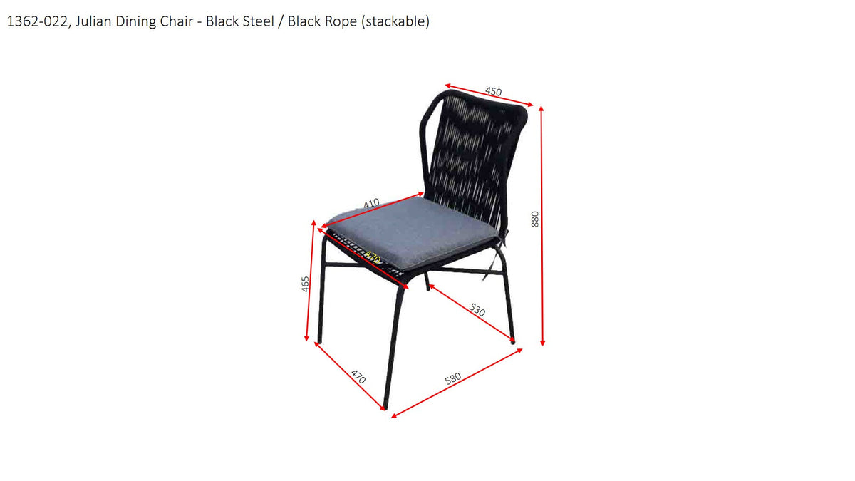 Julian Gartenstuhl in Schwarz präsentiert im Onlineshop von KAQTU Design AG. Gartenstuhl ist von Venture Home