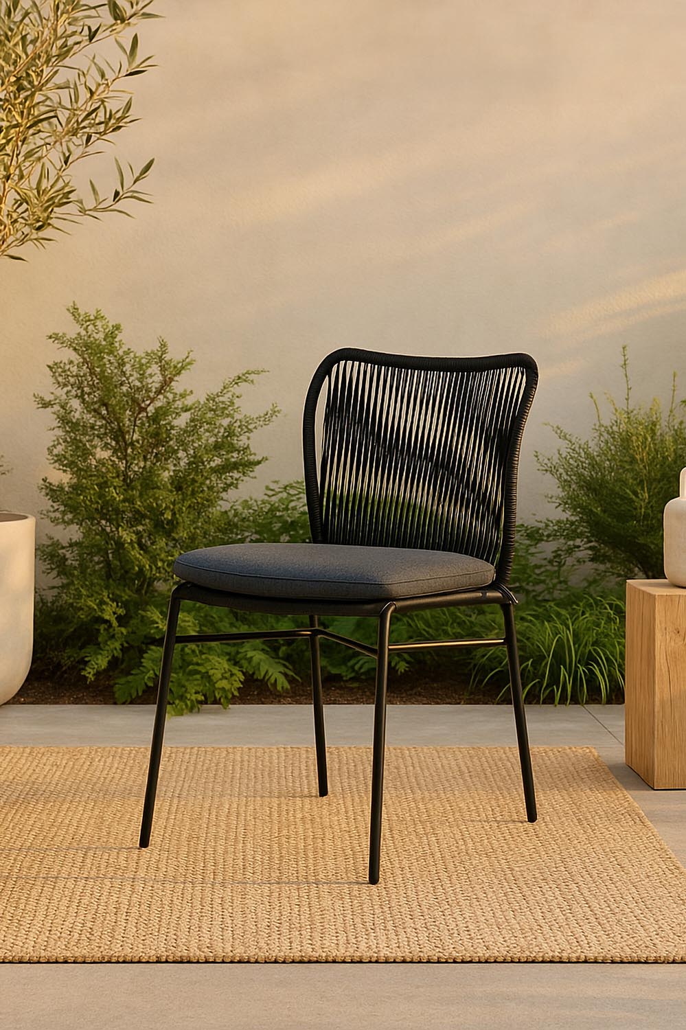 Julian Gartenstuhl in Schwarz präsentiert im Onlineshop von KAQTU Design AG. Gartenstuhl ist von Venture Home