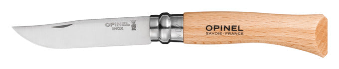 OPINEL Messer Nr. 7 Edelstahl Buchenholzgriff transparent lackiert 8 cm in  präsentiert im Onlineshop von KAQTU Design AG. Küchenmesser ist von OPINEL