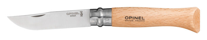OPINEL Messer Nr. 9 Edelstahl Buchenholzgriff transparent lackiert 9 cm in  präsentiert im Onlineshop von KAQTU Design AG. Küchenmesser ist von OPINEL