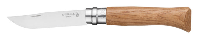 OPINEL Coltello n. 8 in acciaio inox con manico in rovere in scatola 8,5 cm