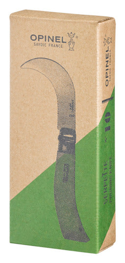 OPINEL Gartenhippe Nr. 10 mit 10 cm Klinge, Buchenholzgriff, ideal für Gartenarbeiten, in eleganter Box verpackt.