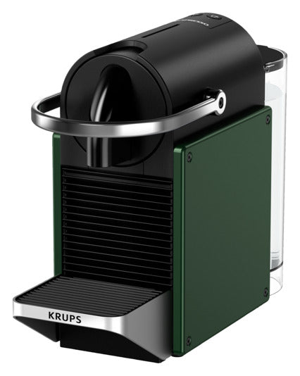 Nespresso Kaffeemaschine Pixie in Dark Green präsentiert im Onlineshop von KAQTU Design AG. Küchengerät ist von KRUPS