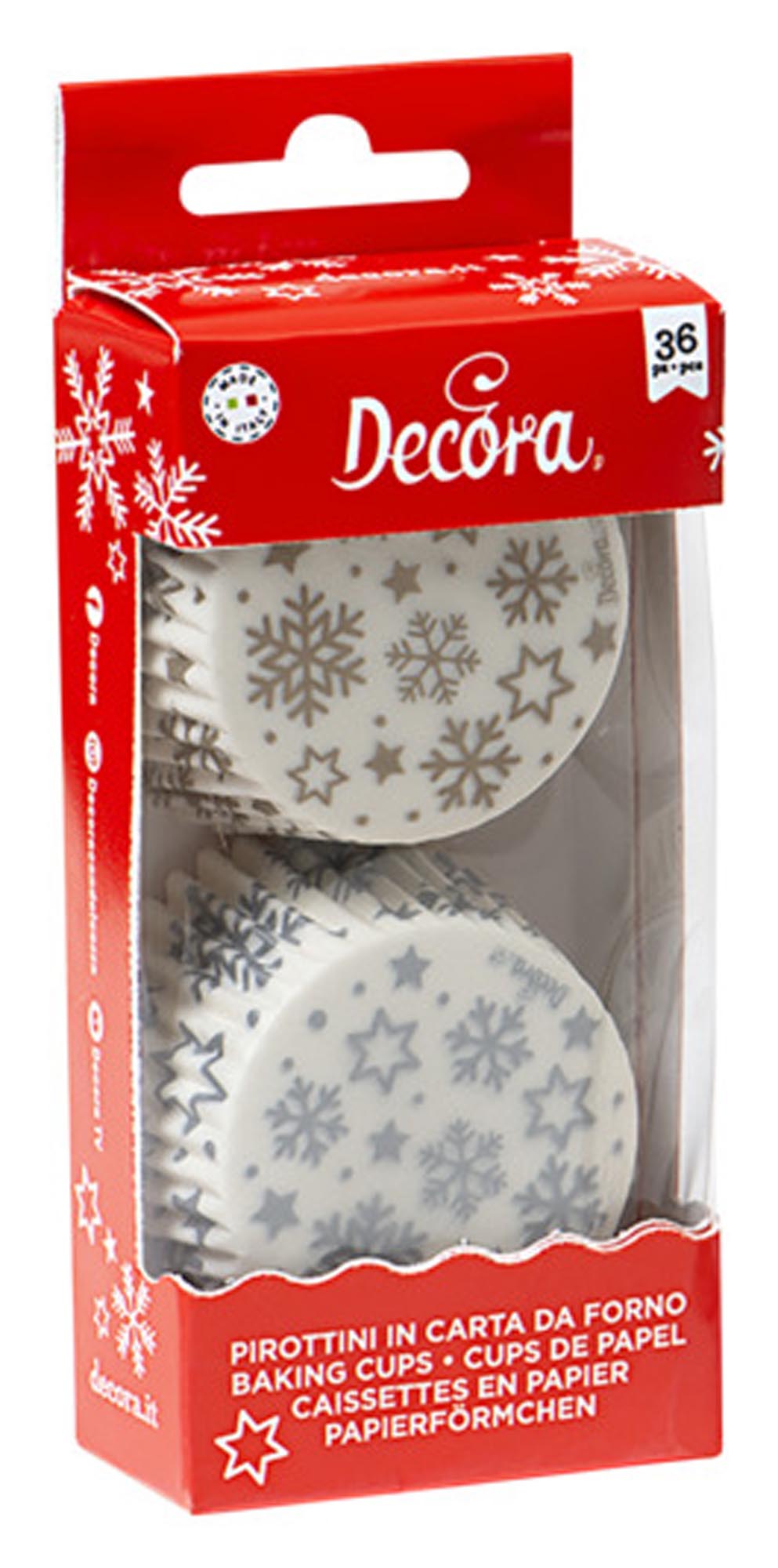 DECORA Papier-Backförmchen Sterne gold silber 36 Stück Non-Stick 220°C ø 5x3.2 cm in  präsentiert im Onlineshop von KAQTU Design AG. Backform / Backblech ist von DECORA