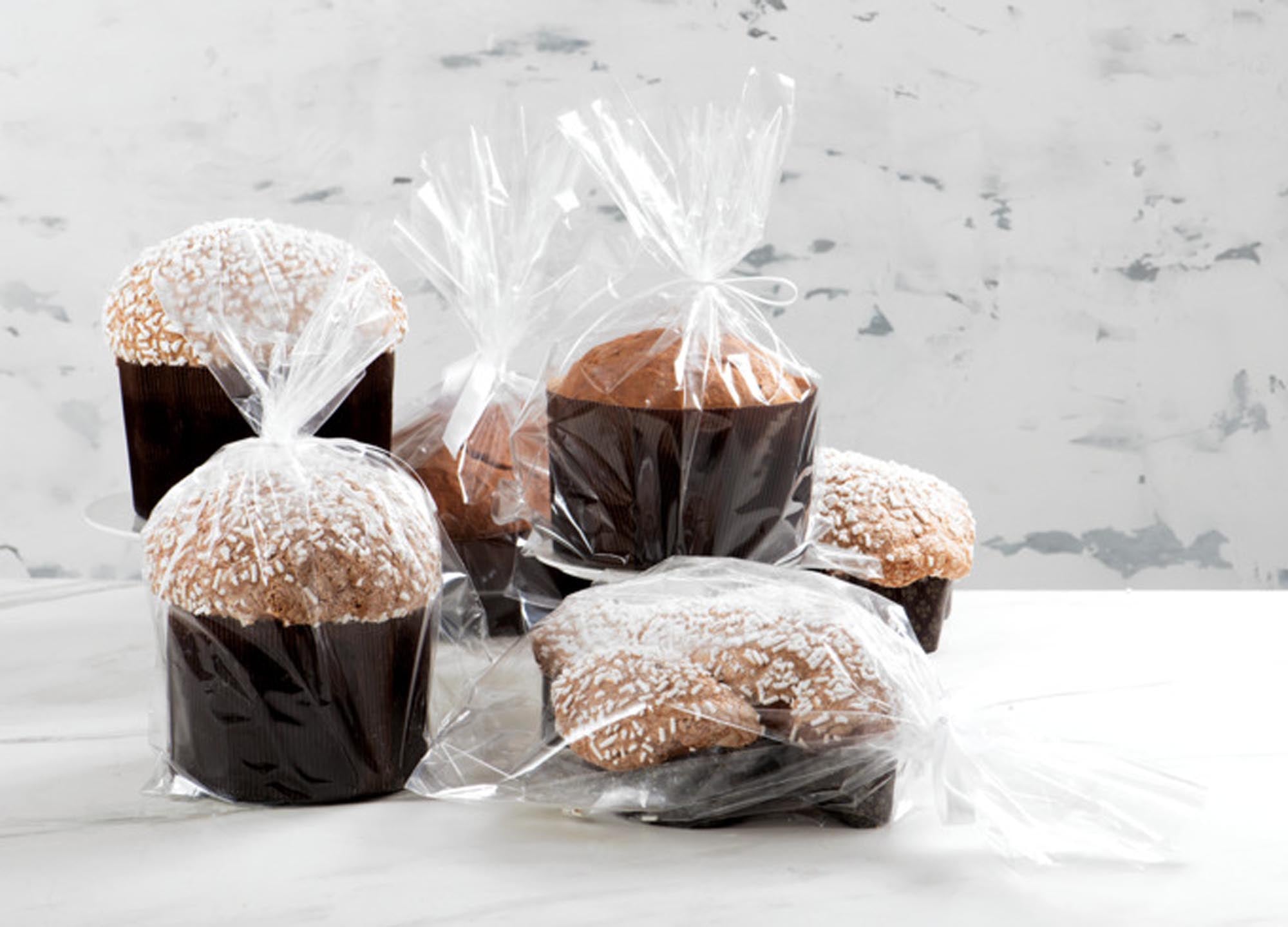 Klarsicht-Beutel 5er von DECORA: Perfekt für Panettone 750-1000g, 40x48 cm, lebensmittelecht, schützt vor Staub & Feuchtigkeit, ideal für Präsentation.