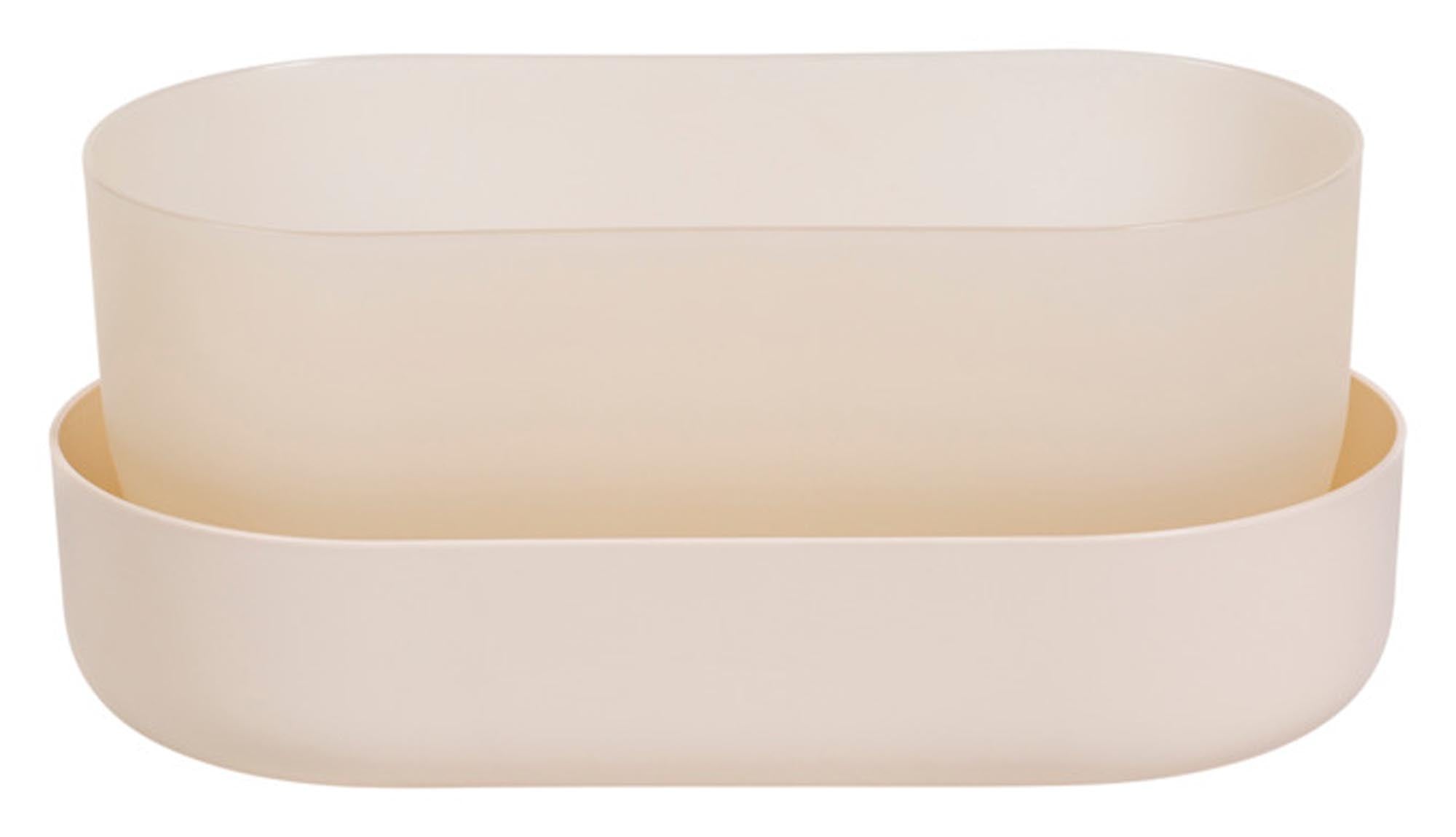 PLASTIA Blumenkasten mit Untersetzer Tolita elfenbein 31 cm in  präsentiert im Onlineshop von KAQTU Design AG. Pflanzentopf Outdoor ist von PLASTIA