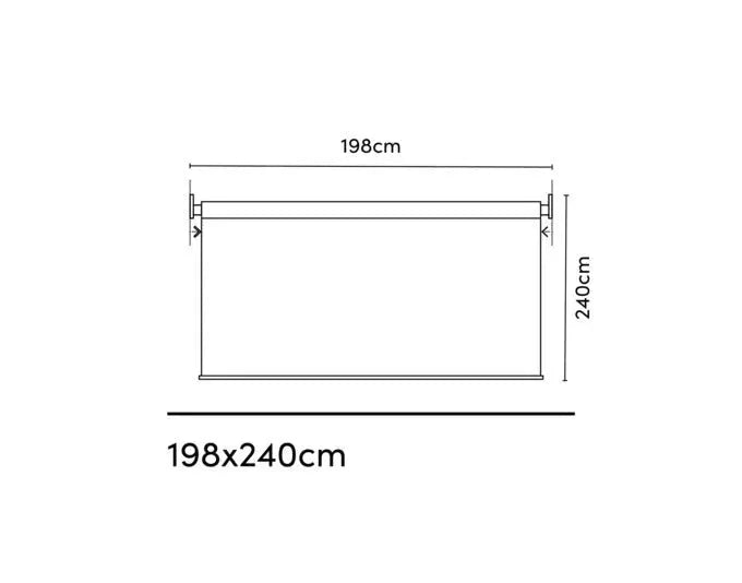 Hochwertiges Coolfit Rollo in Greige, 240x198 cm, idealer Sonnenschutz von Platinum Sun & Shade für stilvolle Außenbereiche.