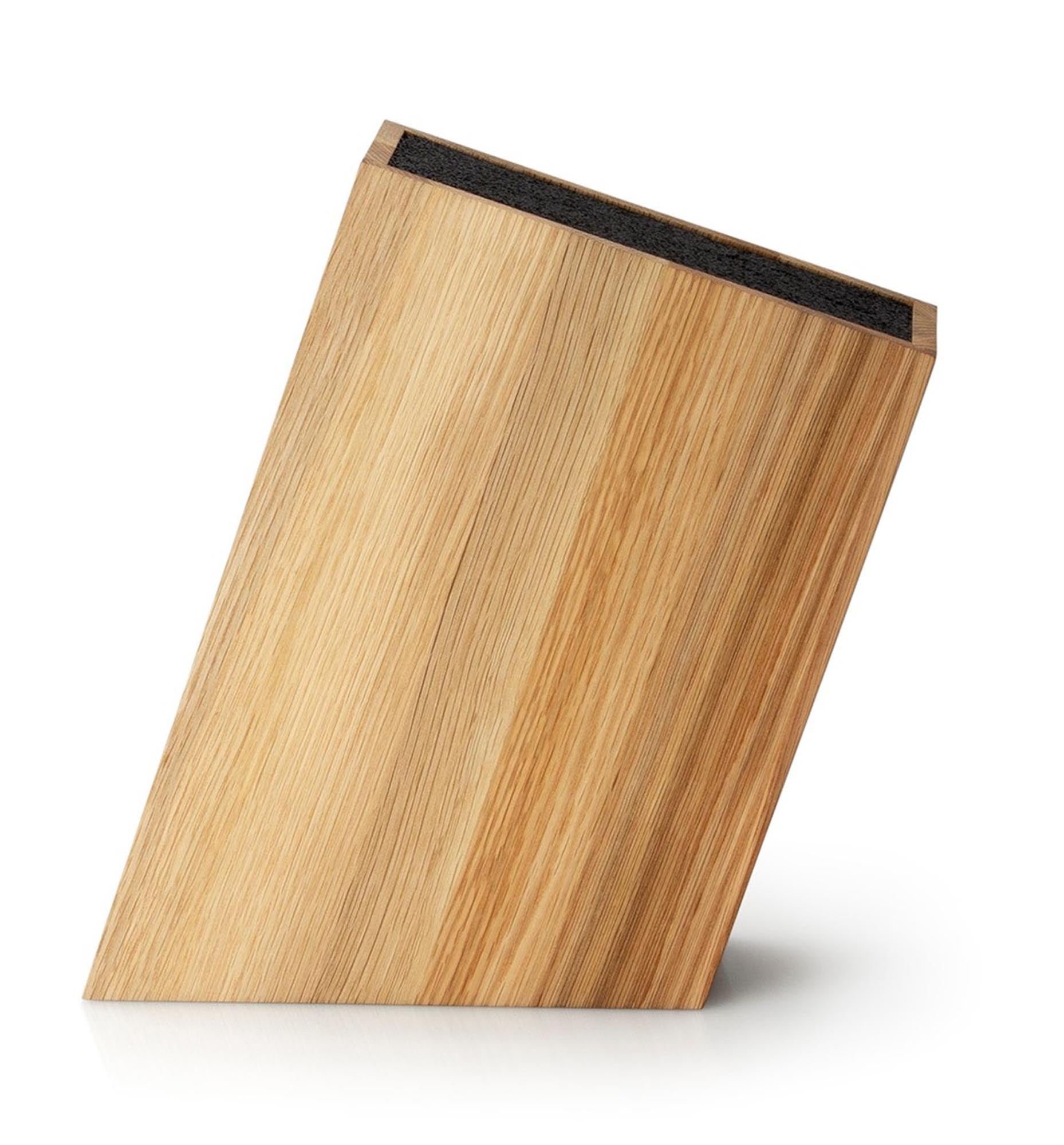 Eiche Messerblock mit flexiblem Einsatz schräg, 28,5x8x19cm
