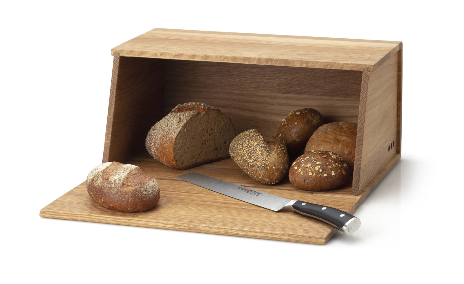 Oak bread bin, 40x26x18.5cm
