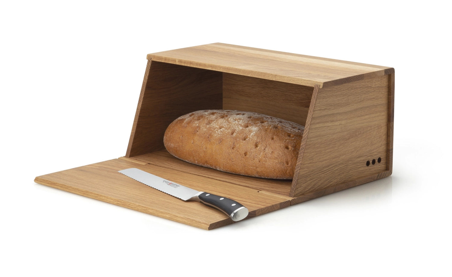Oak bread bin, 40x26x18.5cm