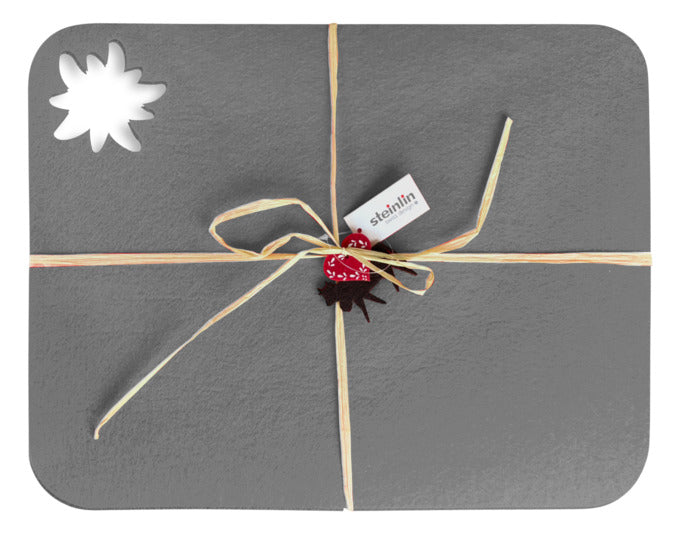 STEINLIN Tischset Edelweiss grau 4 Stück Filz 42x32 cm in  präsentiert im Onlineshop von KAQTU Design AG. Tischset ist von STEINLIN