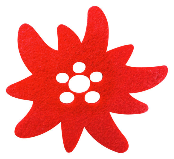 STEINLIN Untersetzer Edelweiss rot 4 Stück Filz 14x14 cm in  präsentiert im Onlineshop von KAQTU Design AG. Küchenhelfer ist von STEINLIN