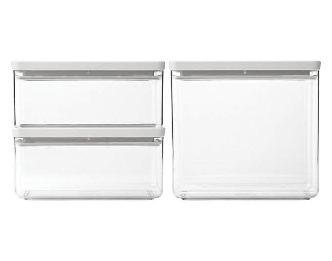 BRABANTIA Vorratsdosen Set Tasty+ 3-teilig dark grey 2x1.5+1x3.5 l in  präsentiert im Onlineshop von KAQTU Design AG. Aufbewahrungsdose ist von BRABANTIA