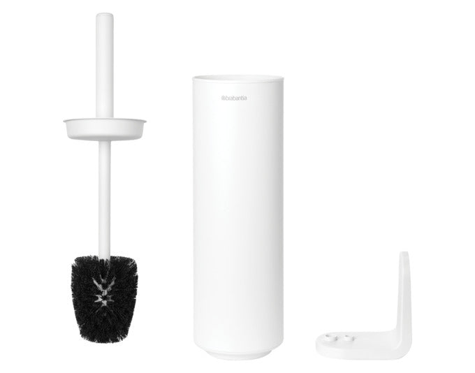 Elegante WC-Bürstengarnitur von Brabantia in Fresh White, mit Wandhalterung, hygienisch und stilvoll für Ihr Badezimmer.