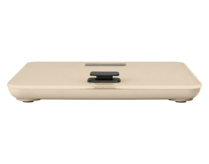 Elegante, batterielose Personenwaage in soft beige von BRABANTIA. Nachhaltig, präzise und stilvoll für Ihr Badezimmer.