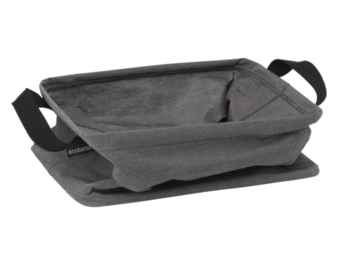 Faltbarer Wäschekorb von BRABANTIA in elegantem Pepper Black Design, 35 l Fassungsvermögen, praktisch und platzsparend.