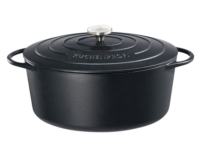 KÜCHENPROFI Bratentopf Guss emailliert oval schwarz 6 l 31x12 cm in  präsentiert im Onlineshop von KAQTU Design AG. Topf ist von KÜCHENPROFI