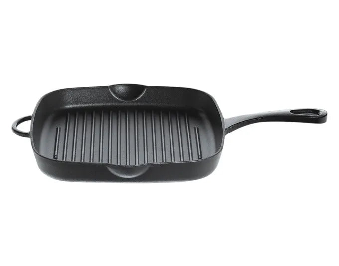 KÜCHENPROFI Grillpfanne hoch Guss emailliert schwarz 26x26x4.5 cm in  präsentiert im Onlineshop von KAQTU Design AG. Grillzubehör ist von KÜCHENPROFI