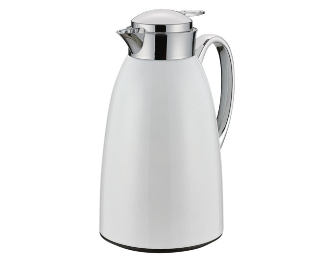 CILIO Isolierkanne Venezia Inox weiss lackiert Einhand Hartglaseinsatz 1 l ø 14x27 cm in  präsentiert im Onlineshop von KAQTU Design AG. Küchenhelfer ist von CILIO