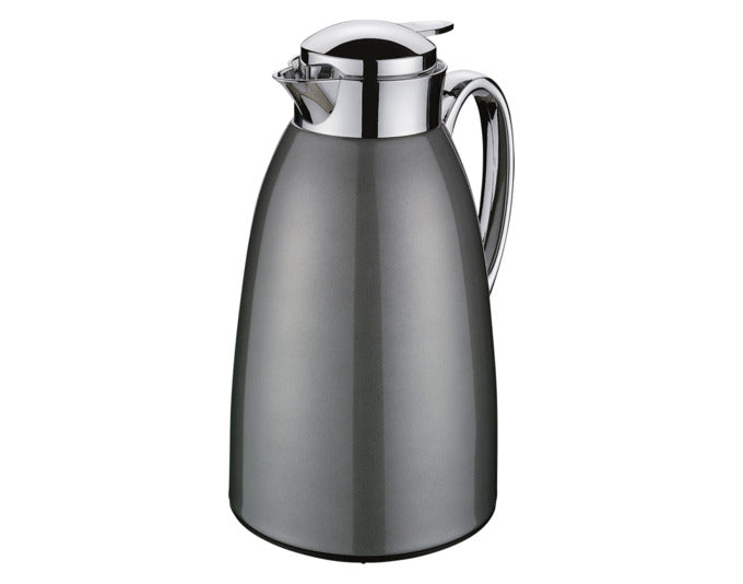 CILIO Isolierkanne Venezia Inox cool grey lackiert Einhand Hartglaseinsatz 1 l ø 14x27 cm in  präsentiert im Onlineshop von KAQTU Design AG. Küchenhelfer ist von CILIO