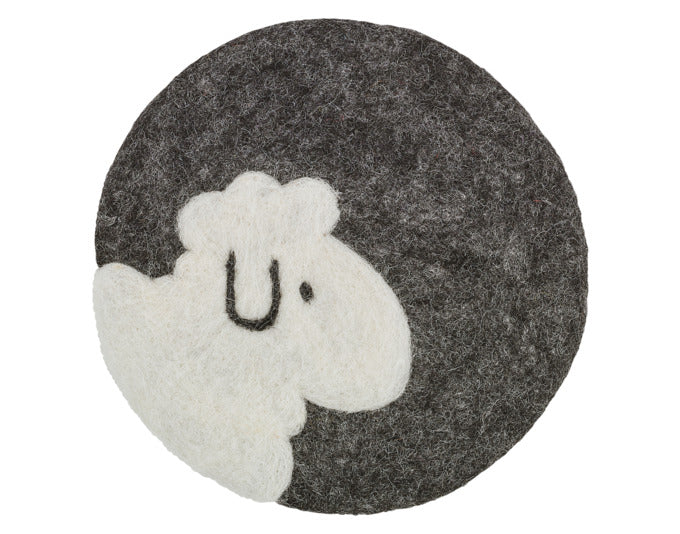 CILIO Untersetzer Lana Schaf schwarz Schafwolle ø 21 cm in  präsentiert im Onlineshop von KAQTU Design AG. Pfannenuntersatz ist von CILIO