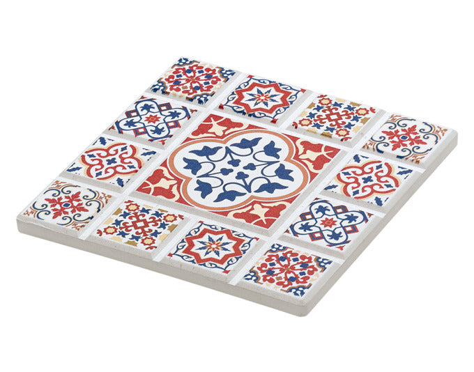 ZASSENHAUS Untersetzer Marrakesch Blume Keramik/Kork 11x11x1 cm in  präsentiert im Onlineshop von KAQTU Design AG. Pfannenuntersatz ist von ZASSENHAUS