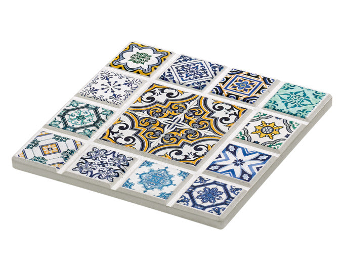ZASSENHAUS Untersetzer Marrakesch Raute Keramik/Kork 11x11x1 cm in  präsentiert im Onlineshop von KAQTU Design AG. Pfannenuntersatz ist von ZASSENHAUS