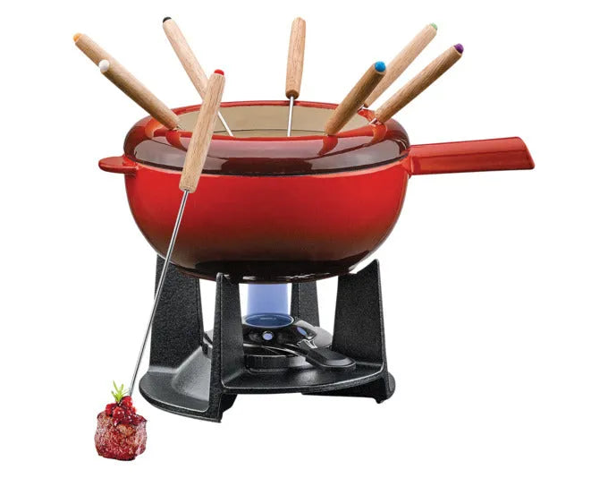 SPRING Fondue-Garnitur Saas-Fee rot glänzend 2 l ø 20 cm in  präsentiert im Onlineshop von KAQTU Design AG. Fondue/Raclette ist von SPRING