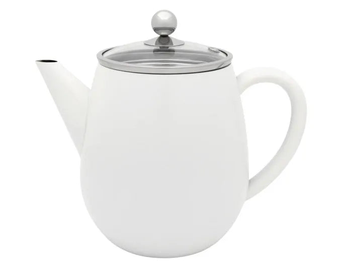 BREDEMEIJER Teekanne Duet Eva weiss matt 1.1 l in  präsentiert im Onlineshop von KAQTU Design AG. Kanne ist von BREDEMEIJER