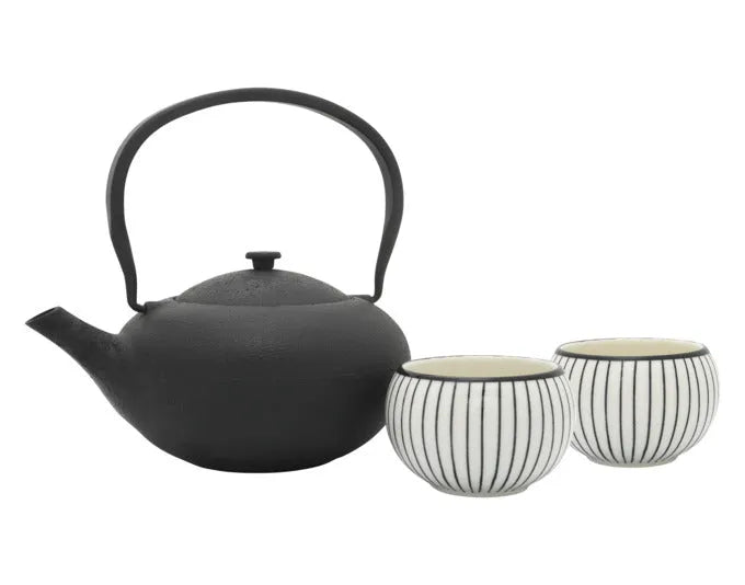 BREDEMEIJER Teeset Shanxi 3-teilig schwarz/weiss 1 l in  präsentiert im Onlineshop von KAQTU Design AG. Kanne ist von BREDEMEIJER