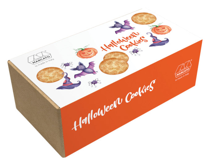 Das MARCATO Halloween Set Cookies Box in Orange enthält Formen für gruselige Kekse, ideal für Halloween-Backspaß und kreative Dekorationen.