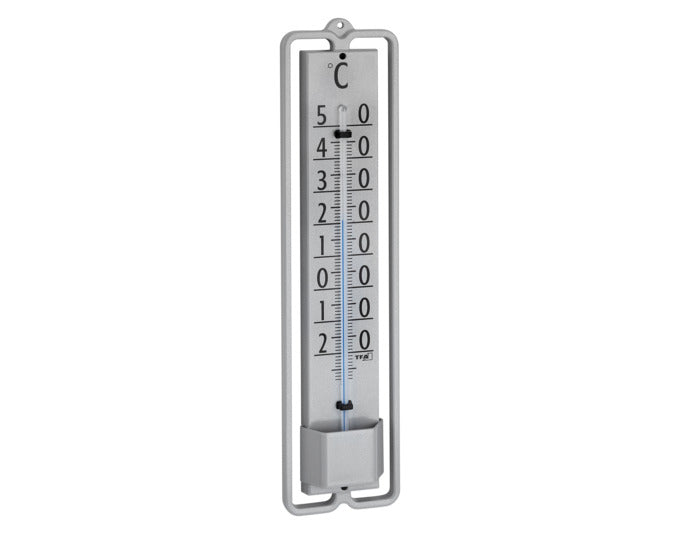 TFA Thermometer Analog Innen-Aussen grau Metall Novelli Design 19.5x4.8x1.6 cm in  präsentiert im Onlineshop von KAQTU Design AG. Thermometer ist von TFA