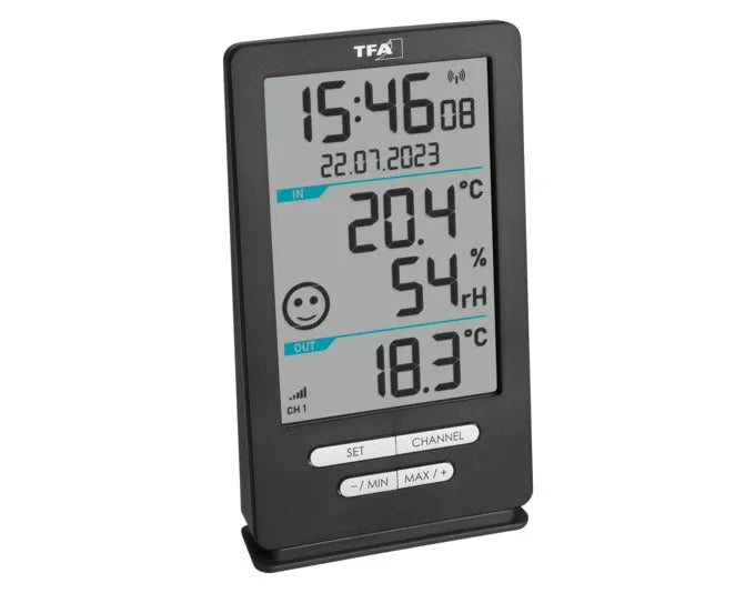 TFA Funk-Thermometer Xena Home 14.5x8.2x4.7 cm anthrazit -40…+60°C in  präsentiert im Onlineshop von KAQTU Design AG. Thermometer ist von TFA