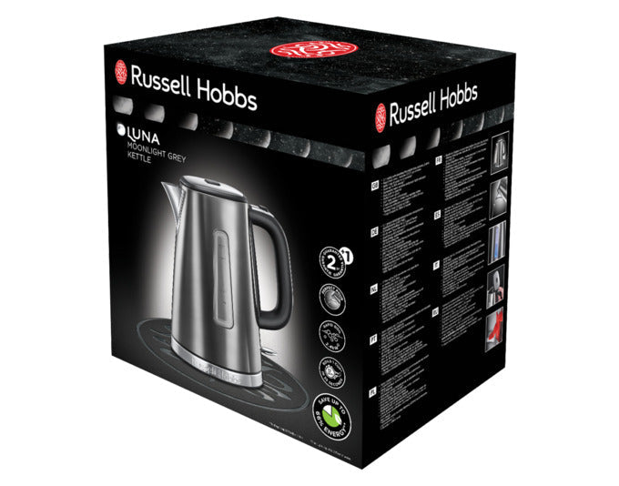 Eleganter Wasserkocher in Moonlight Grey, 1.7 l Fassungsvermögen, schnelles Kochen, modernes Design, ideal für jede Küche.