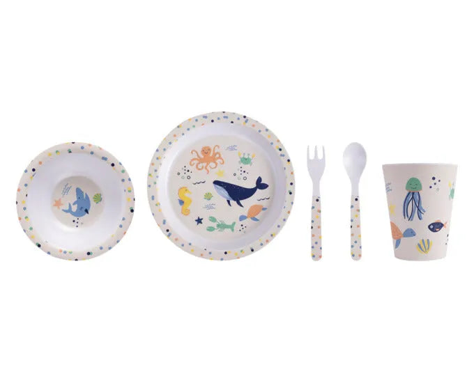 LADELLE Kindergeschirr-Set 5-tlg. Ocean in  präsentiert im Onlineshop von KAQTU Design AG. Geschirr Kids ist von LADELLE
