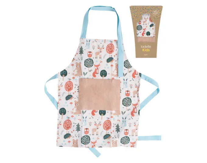 Kinderschürze Woodland von LADELLE, 40x55 cm, bezauberndes Design, ideal für kleine Köche, hochwertig und praktisch.