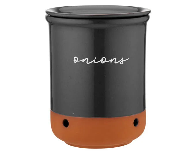 LADELLE Vorratstopf Onion Eco charcoal ø 16.5x21 cm in  präsentiert im Onlineshop von KAQTU Design AG. Küchenhelfer ist von LADELLE