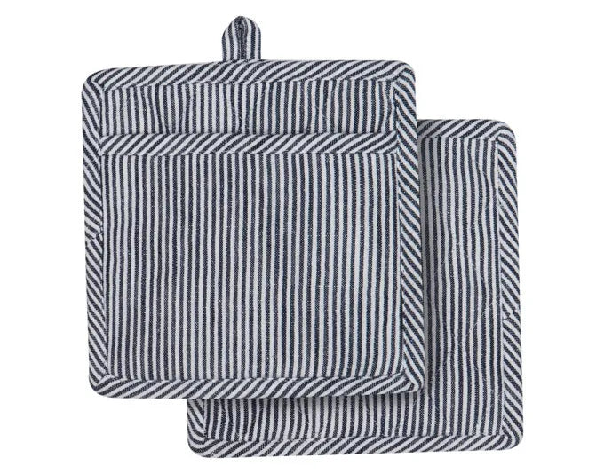 LADELLE Topflappen Lina Stripe navy 19x19 cm 2 Stk. in  präsentiert im Onlineshop von KAQTU Design AG. Backutensilien ist von LADELLE