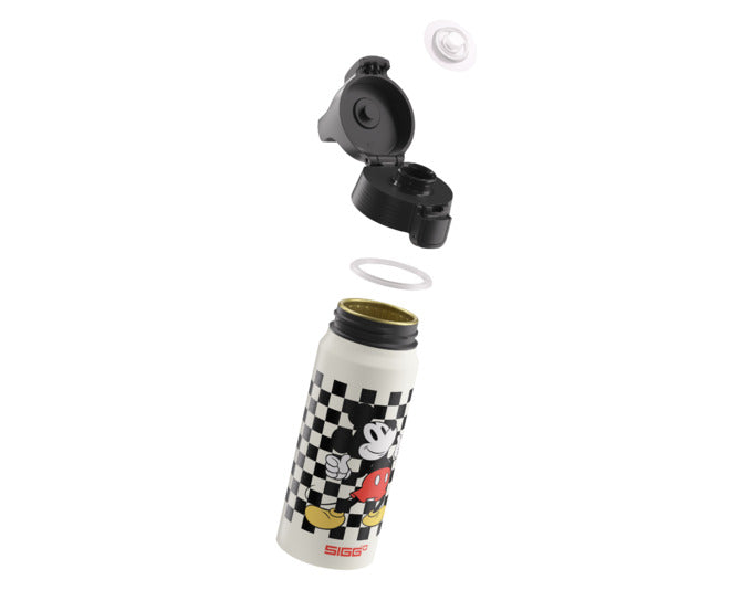Die SIGG Trinkflasche WMB One Mickey Retro 0.6 l kombiniert Retro-Design mit Funktionalität, ideal für unterwegs und umweltfreundlich.