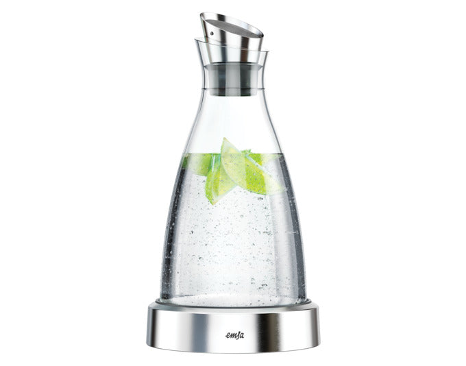 EMSA Caraffa refrigerante Flow da 1 litro in vetro/acciaio inox