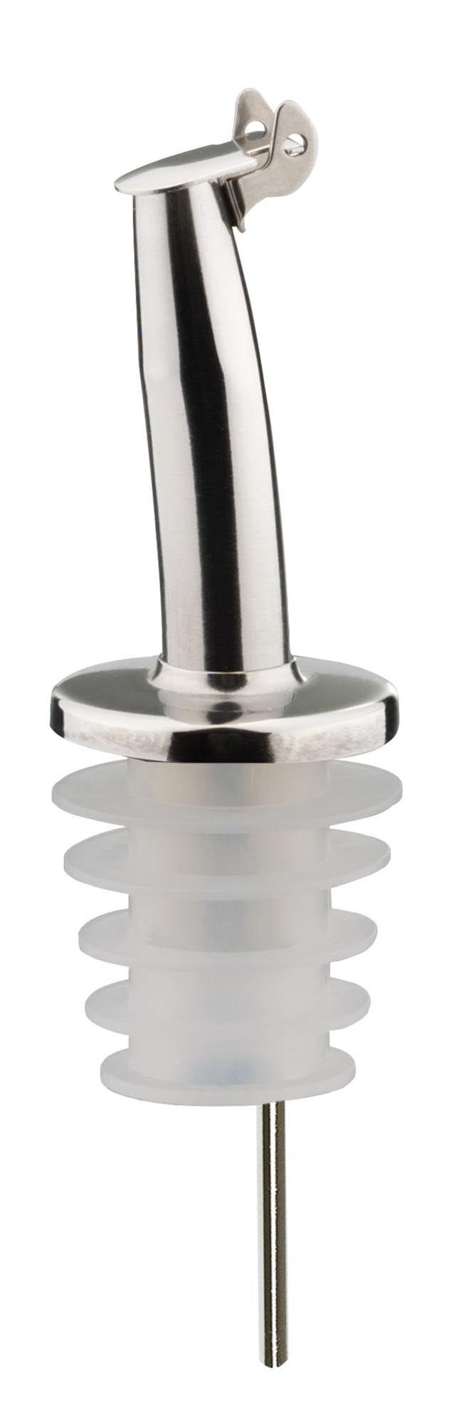 2 Ausgiesser Inox Gastro, Silikonkorken, Metallkläppchen in Silber präsentiert im Onlineshop von KAQTU Design AG. Barzubehör ist von Westmark