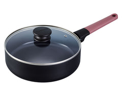 BRABANTIA Deep Frying Pan with Lid, Tasty+ Recycled, 24 cm diameter