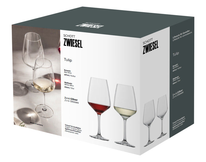 Elegantes 8-teiliges Weinglasset Tulip von SCHOTT ZWIESEL, ideal für stilvollen Weingenuss und hochwertige Tischkultur.