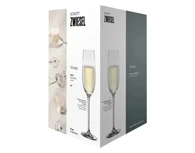 Elegante SCHOTT ZWIESEL Sektgläser Vinos 7 im 4er-Set, ideal für stilvollen Genuss von Sekt und Champagner.