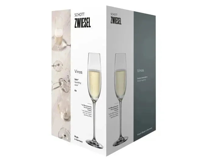 Elegante SCHOTT ZWIESEL Sektgläser Vinos 7 im 4er-Set, ideal für stilvollen Genuss von Sekt und Champagner.